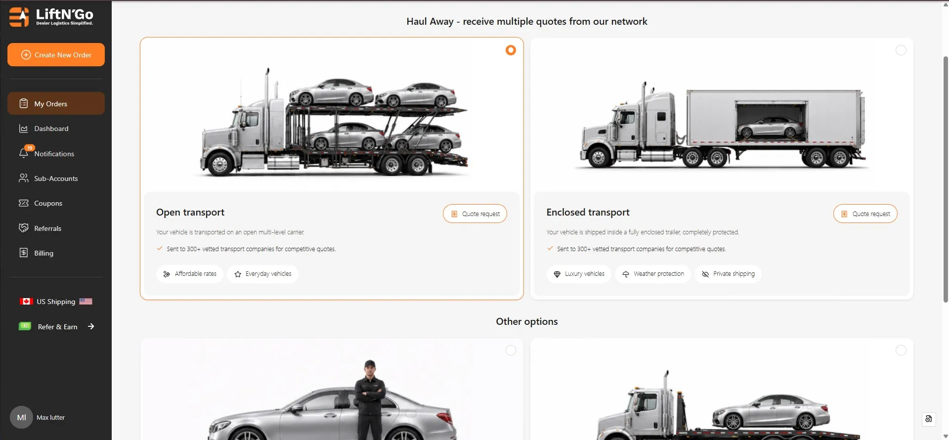 Choose your desired shipping method